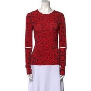 Preen By Thornton Bregazzi Stretch Red Serpent Long Sleeve Top NEW NWT